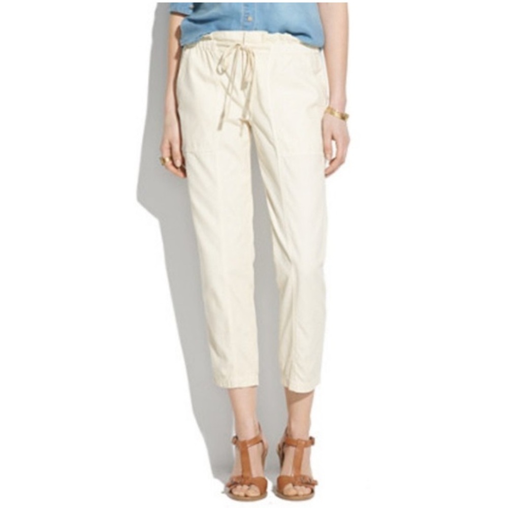 EUC Madewell Murray Trousers White Tie Waist Pants Worn Once